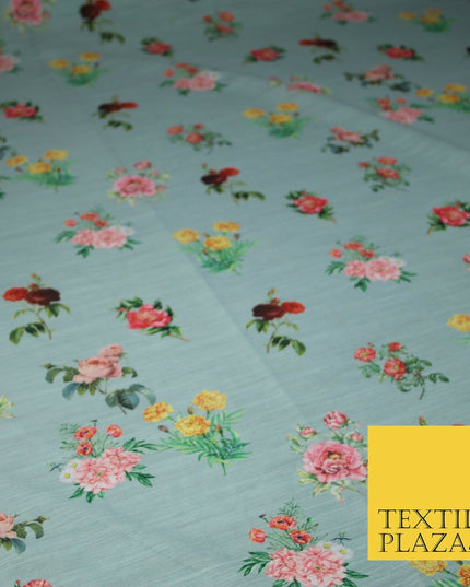 Mix Floral Digital Printed Cotton Feel Polyester Summer Soft Flower Dress Fabric