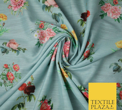 Mix Floral Digital Printed Cotton Feel Polyester Summer Soft Flower Dress Fabric