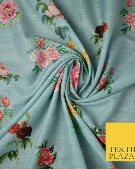 Mix Floral Digital Printed Cotton Feel Polyester Summer Soft Flower Dress Fabric