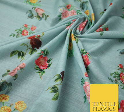 Mix Floral Digital Printed Cotton Feel Polyester Summer Soft Flower Dress Fabric