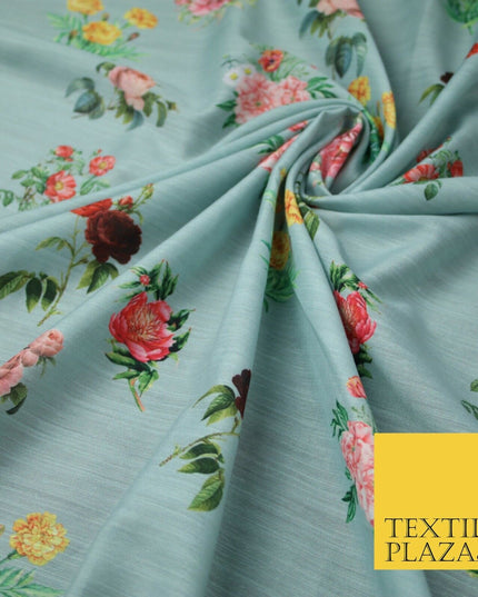 Mix Floral Digital Printed Cotton Feel Polyester Summer Soft Flower Dress Fabric