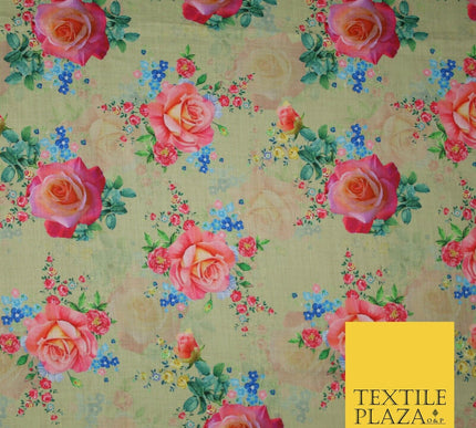 Mix Floral Digital Printed Cotton Feel Polyester Summer Soft Flower Dress Fabric