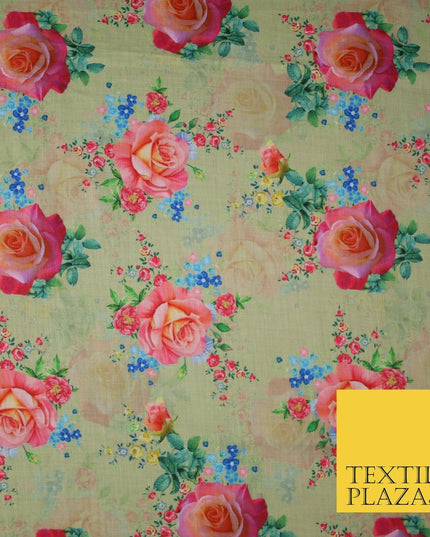 Mix Floral Digital Printed Cotton Feel Polyester Summer Soft Flower Dress Fabric