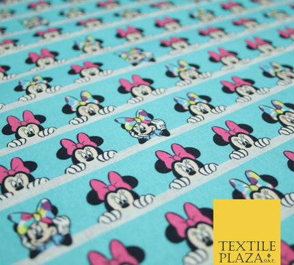 Blue Peeking MINNIE MOUSE Disney Licensed 100% Cotton Digital Print Fabric 4957