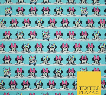 Blue Peeking MINNIE MOUSE Disney Licensed 100% Cotton Digital Print Fabric 4957