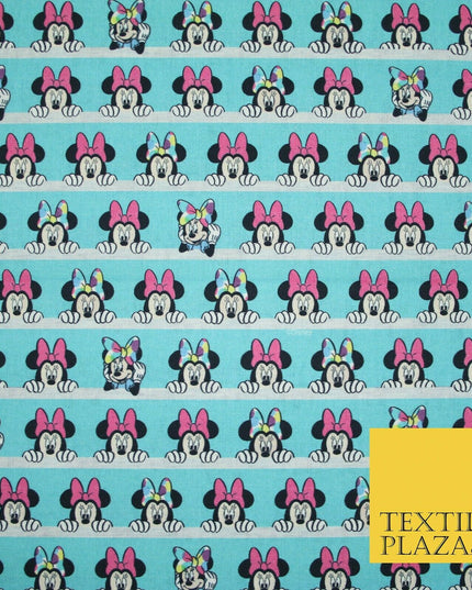 Blue Peeking MINNIE MOUSE Disney Licensed 100% Cotton Digital Print Fabric 4957