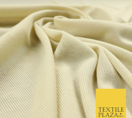 Stone Beige Fine Ribbed Striped Plain Stretch Jersey Fabric Dress Craft 56" 4426