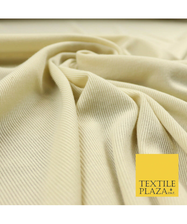 Stone Beige Fine Ribbed Striped Plain Stretch Jersey Fabric Dress Craft 56" 4426