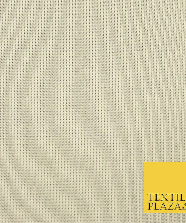 Stone Beige Fine Ribbed Striped Plain Stretch Jersey Fabric Dress Craft 56" 4426