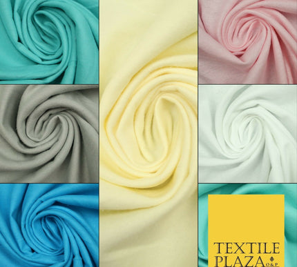 Plain Coloured Winceyette Soft 100% Brushed Cotton Fabric Flannel 90cm 7 COLOURS