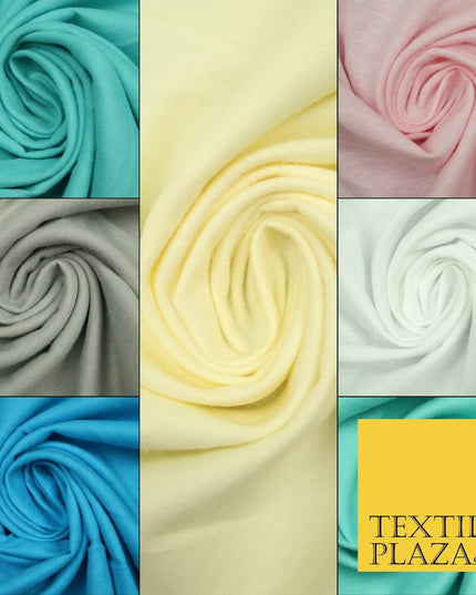 Plain Coloured Winceyette Soft 100% Brushed Cotton Fabric Flannel 90cm 7 COLOURS