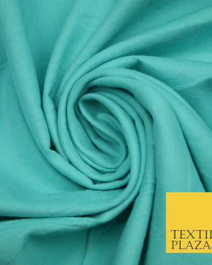 Plain Coloured Winceyette Soft 100% Brushed Cotton Fabric Flannel 90cm 7 COLOURS