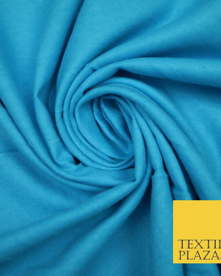 Plain Coloured Winceyette Soft 100% Brushed Cotton Fabric Flannel 90cm 7 COLOURS