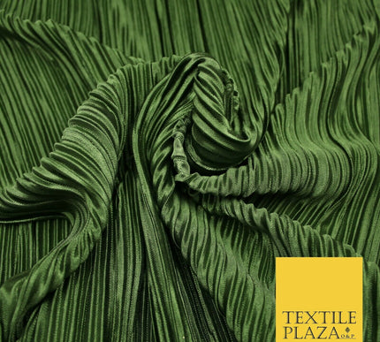 Luxury Pleated Crushed Plisse Satin Stretch Fabric Dress Skirt Trousers 58" Wide