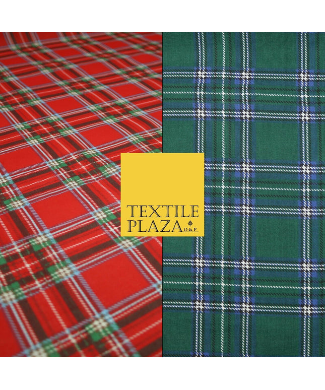 Duke of Rothesay Tartan Check Printed Poly Cotton Fabric Polycotton Mask 45"