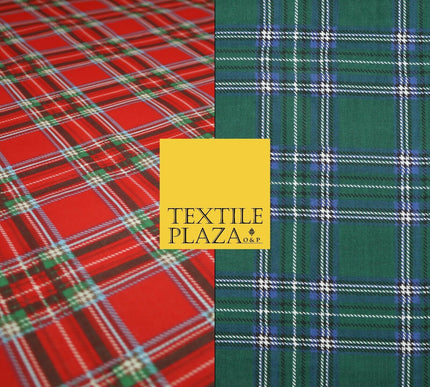 Duke of Rothesay Tartan Check Printed Poly Cotton Fabric Polycotton Mask 45"