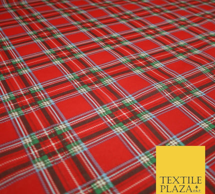 Duke of Rothesay Tartan Check Printed Poly Cotton Fabric Polycotton Mask 45"