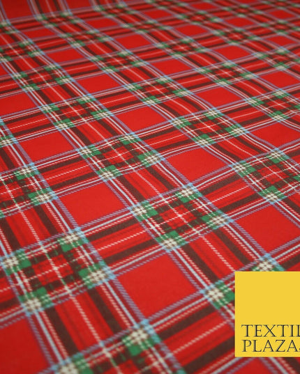 Duke of Rothesay Tartan Check Printed Poly Cotton Fabric Polycotton Mask 45"