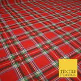 Duke of Rothesay Tartan Check Printed Poly Cotton Fabric Polycotton Mask 45"