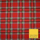 Duke of Rothesay Tartan Check Printed Poly Cotton Fabric Polycotton Mask 45"