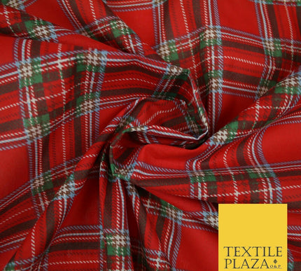 Duke of Rothesay Tartan Check Printed Poly Cotton Fabric Polycotton Mask 45"