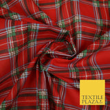 Duke of Rothesay Tartan Check Printed Poly Cotton Fabric Polycotton Mask 45"