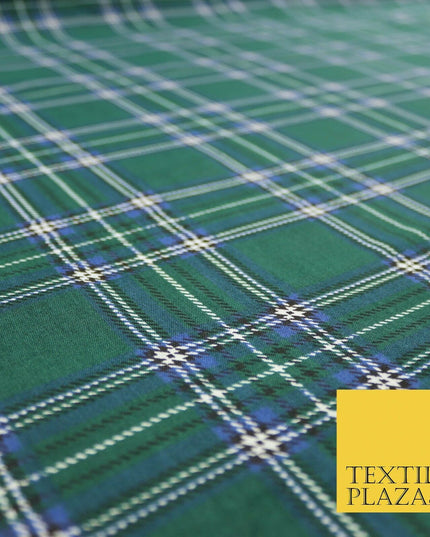 Duke of Rothesay Tartan Check Printed Poly Cotton Fabric Polycotton Mask 45"