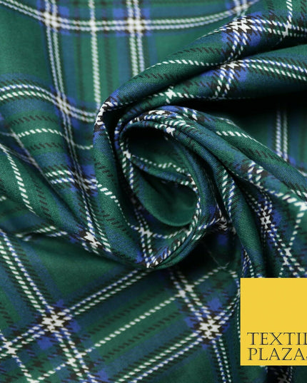 Duke of Rothesay Tartan Check Printed Poly Cotton Fabric Polycotton Mask 45"