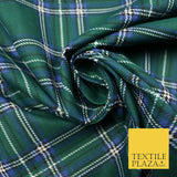 Duke of Rothesay Tartan Check Printed Poly Cotton Fabric Polycotton Mask 45"
