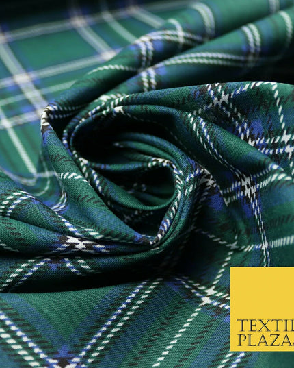 Duke of Rothesay Tartan Check Printed Poly Cotton Fabric Polycotton Mask 45"