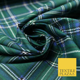 Duke of Rothesay Tartan Check Printed Poly Cotton Fabric Polycotton Mask 45"