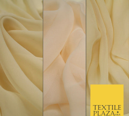 Luxury Beige Peach Nude Plain 100% SILK CHIFFON GEORGETTE Fabric Dress Scarves