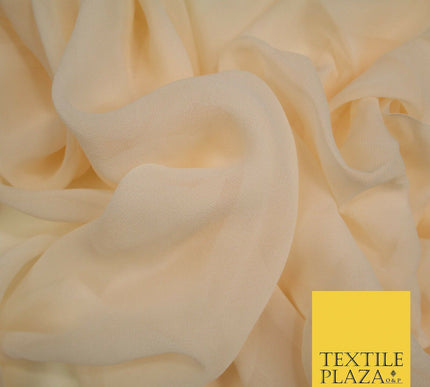 Luxury Beige Peach Nude Plain 100% SILK CHIFFON GEORGETTE Fabric Dress Scarves