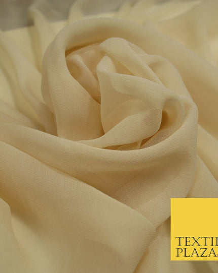 Luxury Beige Peach Nude Plain 100% SILK CHIFFON GEORGETTE Fabric Dress Scarves