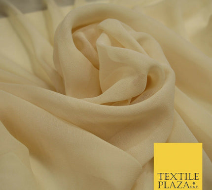 Luxury Beige Peach Nude Plain 100% SILK CHIFFON GEORGETTE Fabric Dress Scarves