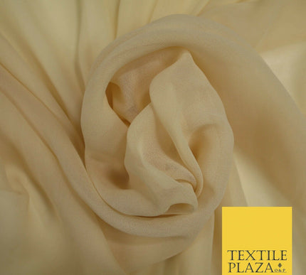Luxury Beige Peach Nude Plain 100% SILK CHIFFON GEORGETTE Fabric Dress Scarves