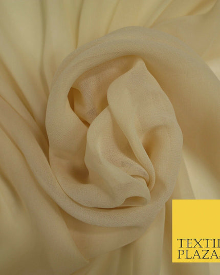 Luxury Beige Peach Nude Plain 100% SILK CHIFFON GEORGETTE Fabric Dress Scarves