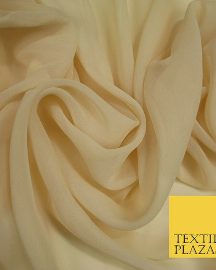 Luxury Beige Peach Nude Plain 100% SILK CHIFFON GEORGETTE Fabric Dress Scarves