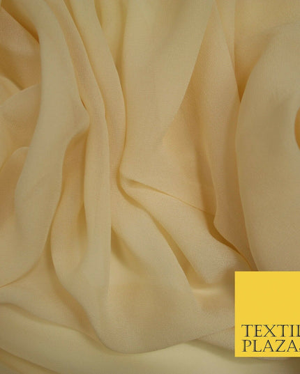 Luxury Beige Peach Nude Plain 100% SILK CHIFFON GEORGETTE Fabric Dress Scarves