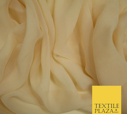 Luxury Beige Peach Nude Plain 100% SILK CHIFFON GEORGETTE Fabric Dress Scarves