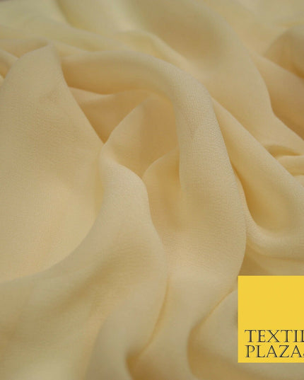 Luxury Beige Peach Nude Plain 100% SILK CHIFFON GEORGETTE Fabric Dress Scarves