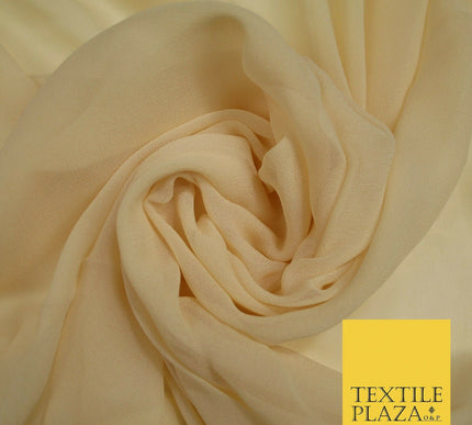 Luxury Beige Peach Nude Plain 100% SILK CHIFFON GEORGETTE Fabric Dress Scarves