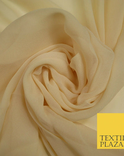 Luxury Beige Peach Nude Plain 100% SILK CHIFFON GEORGETTE Fabric Dress Scarves