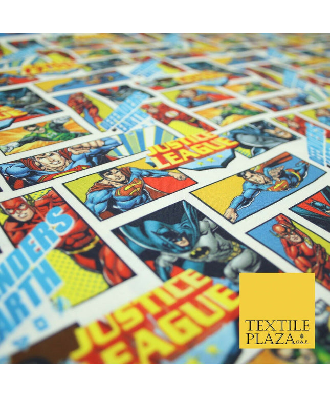 JUSTICE LEAGUE Comic Superman Flash Batman Digital Print 100% Cotton Fabric 4755