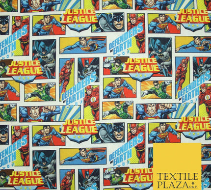 JUSTICE LEAGUE Comic Superman Flash Batman Digital Print 100% Cotton Fabric 4755