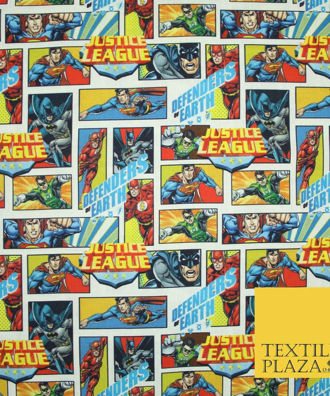 JUSTICE LEAGUE Comic Superman Flash Batman Digital Print 100% Cotton Fabric 4755