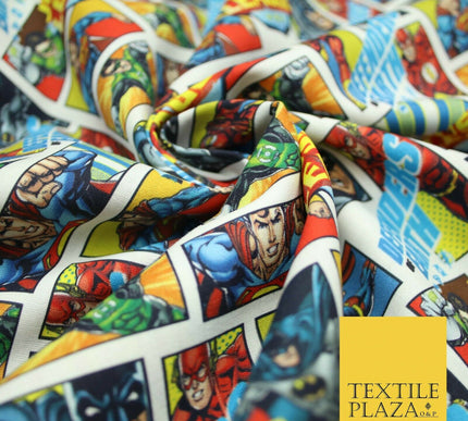 JUSTICE LEAGUE Comic Superman Flash Batman Digital Print 100% Cotton Fabric 4755
