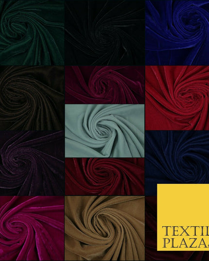 Luxury Soft Plain Micro Velvet Fabric Velour Dress Material Non-Stretch 42/44"