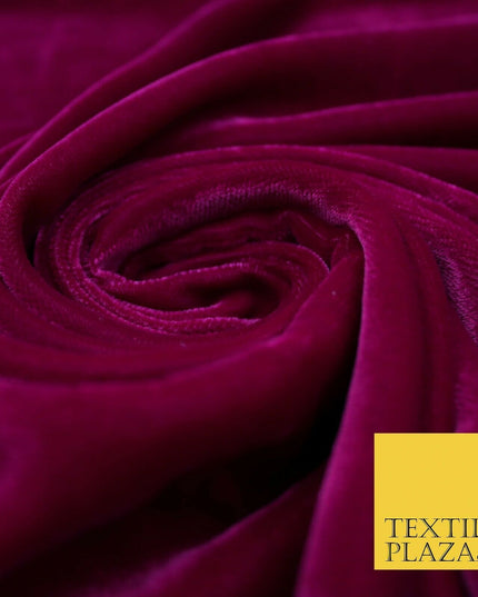 Luxury Soft Plain Micro Velvet Fabric Velour Dress Material Non-Stretch 42/44"