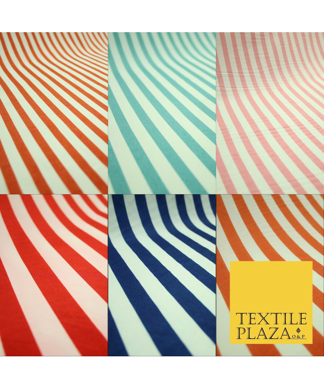 Candy Striped Thin Lines Pinstripe Printed Crepe Polyester Dress Stripe Fabric
